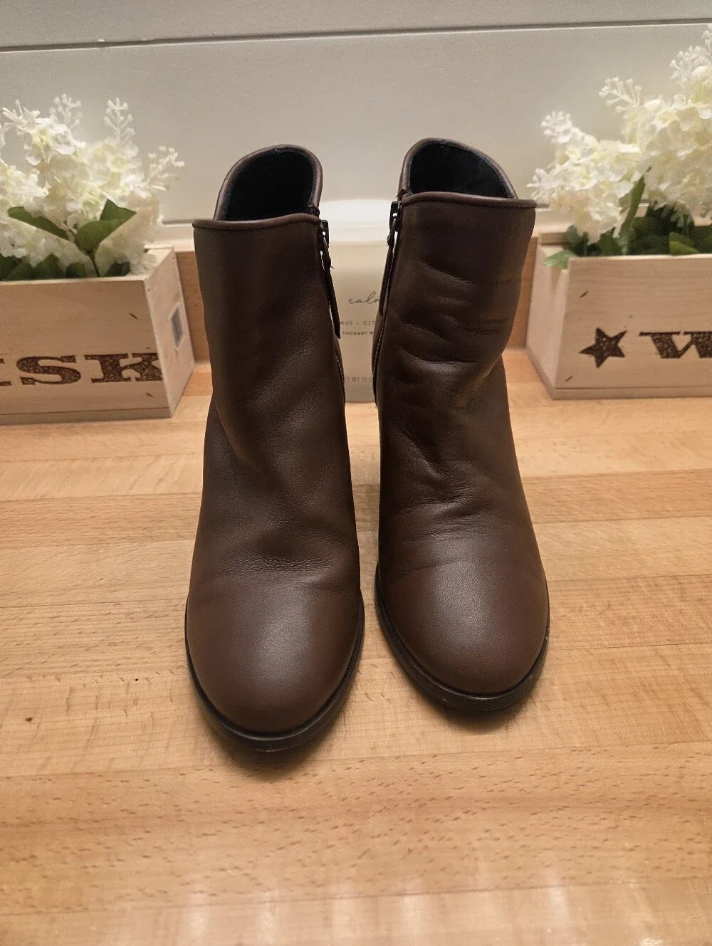 Thursday Boot Company Uptown Ankle Boots Bourbon Brown Leather Womens Size 7